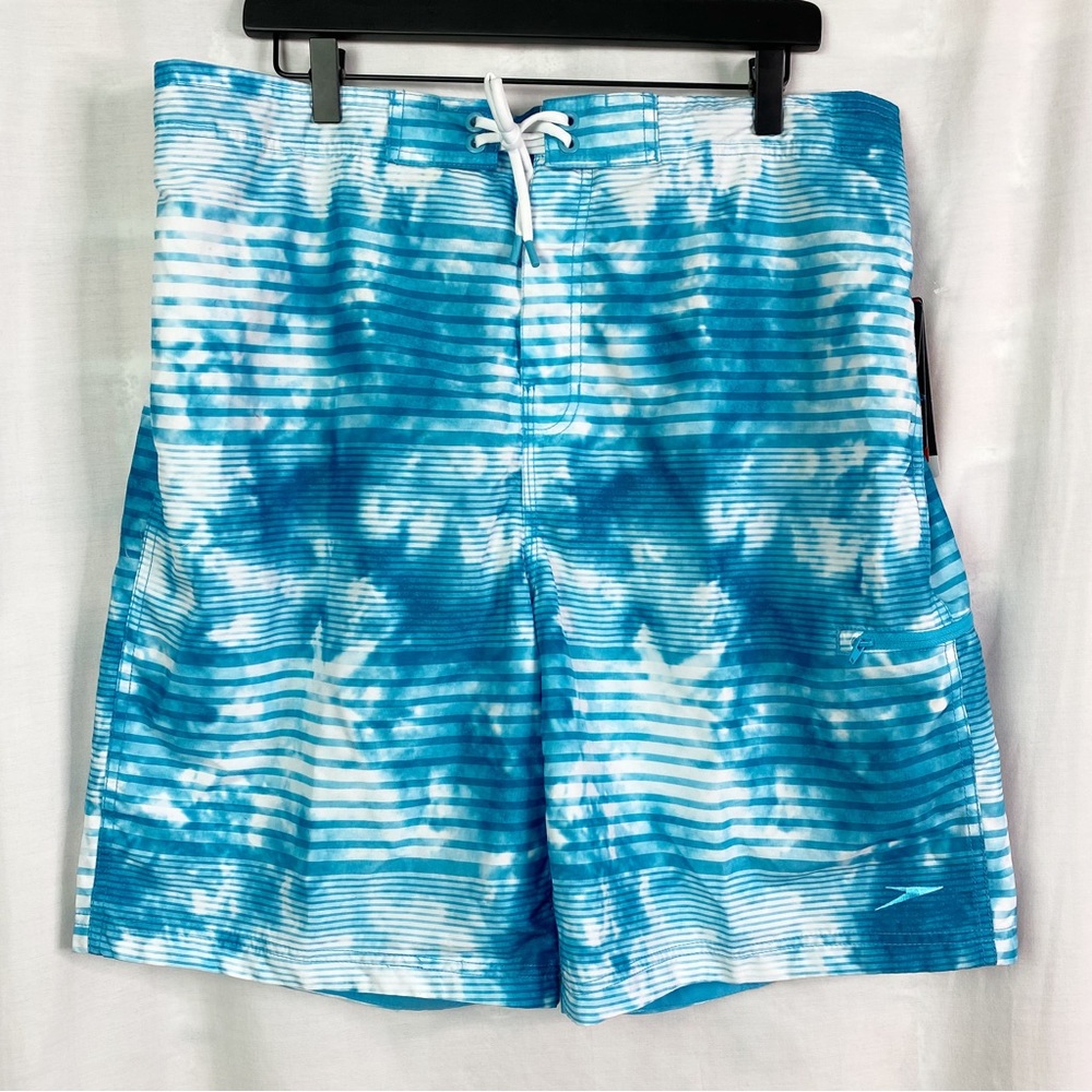 Speedo E-Board 21” TurboDri Swim Shorts Arctic Blue XL NEW NWT